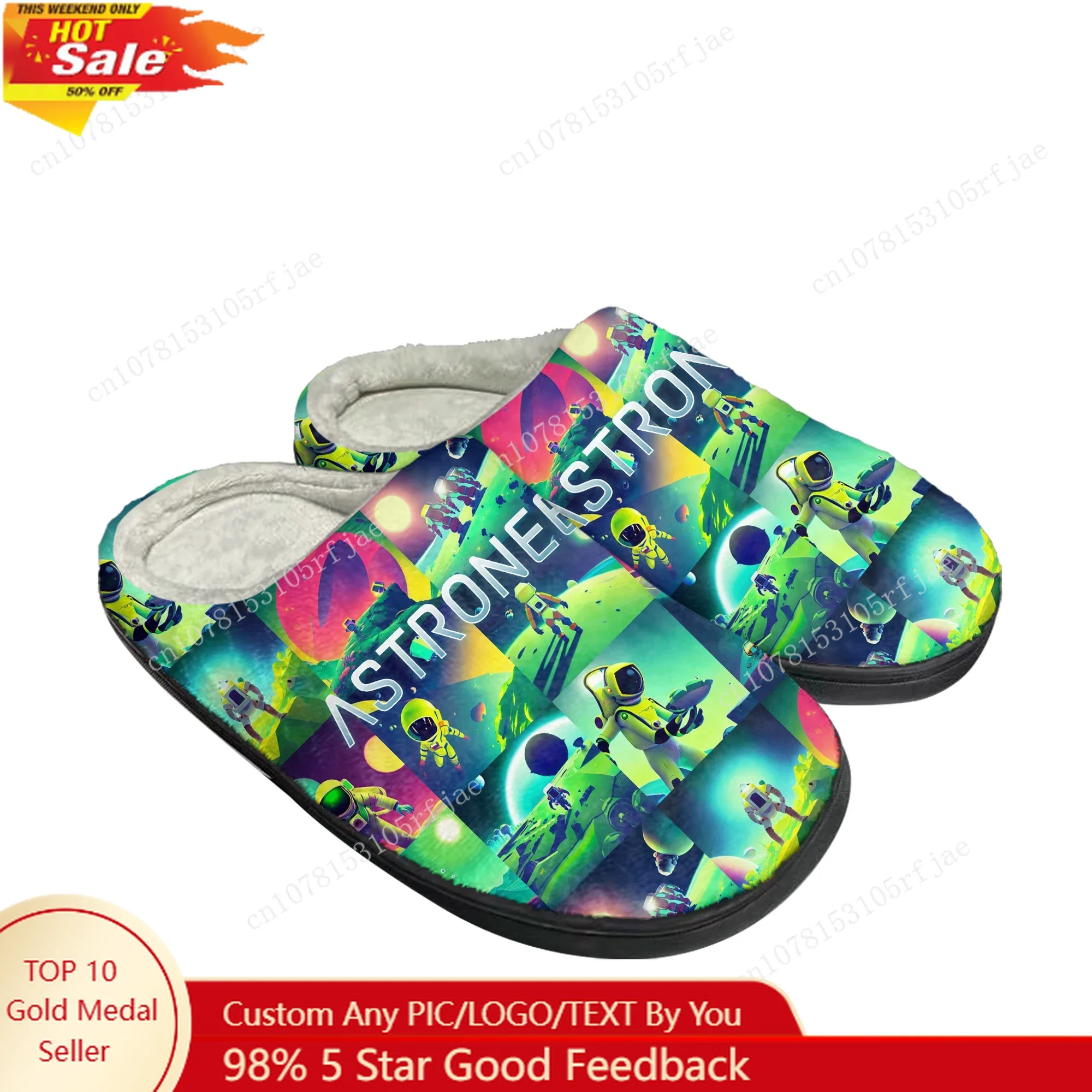 

Astroneer Home Cotton Slippers Hot Cartoon Game Mens Womens Teenager Plush Bedroom Casual Keep Warm Shoes Tailor Made Slipper