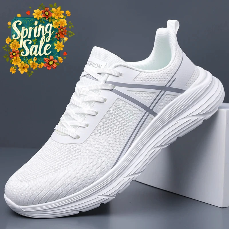 

Мужские кроссовки 2026: Новинка Весны, дышащие, сетчатые, спортивные, легкие, нескользящие, с мягкой подошвой, универсальные для бега