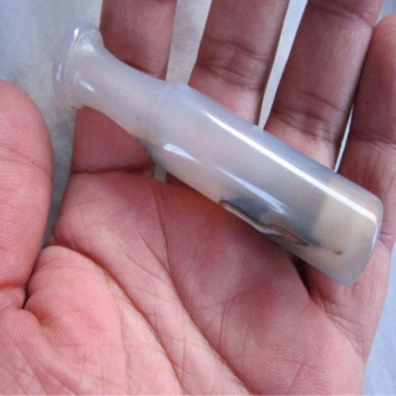 مجموعة تدخين العقيق الأزرق والأبيض ، حامل سجائر العقيق المستقيم ، مجوهرات اليشم القديمة ، متعددة الألوان ، توريد سعر المصنع ، ل #1