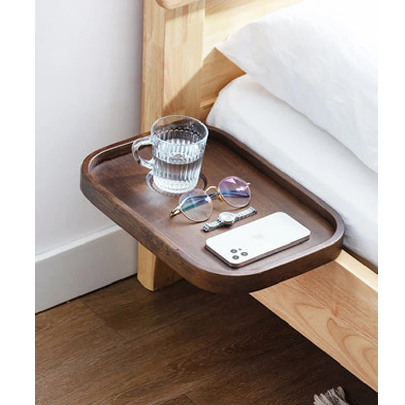Wood Bedside Shelf for Bed and Bunk Bed Shelf Tray Table Caddy Top Bunk Organizer Clamp on Shelf for College Dorm Room Bunk Bed
