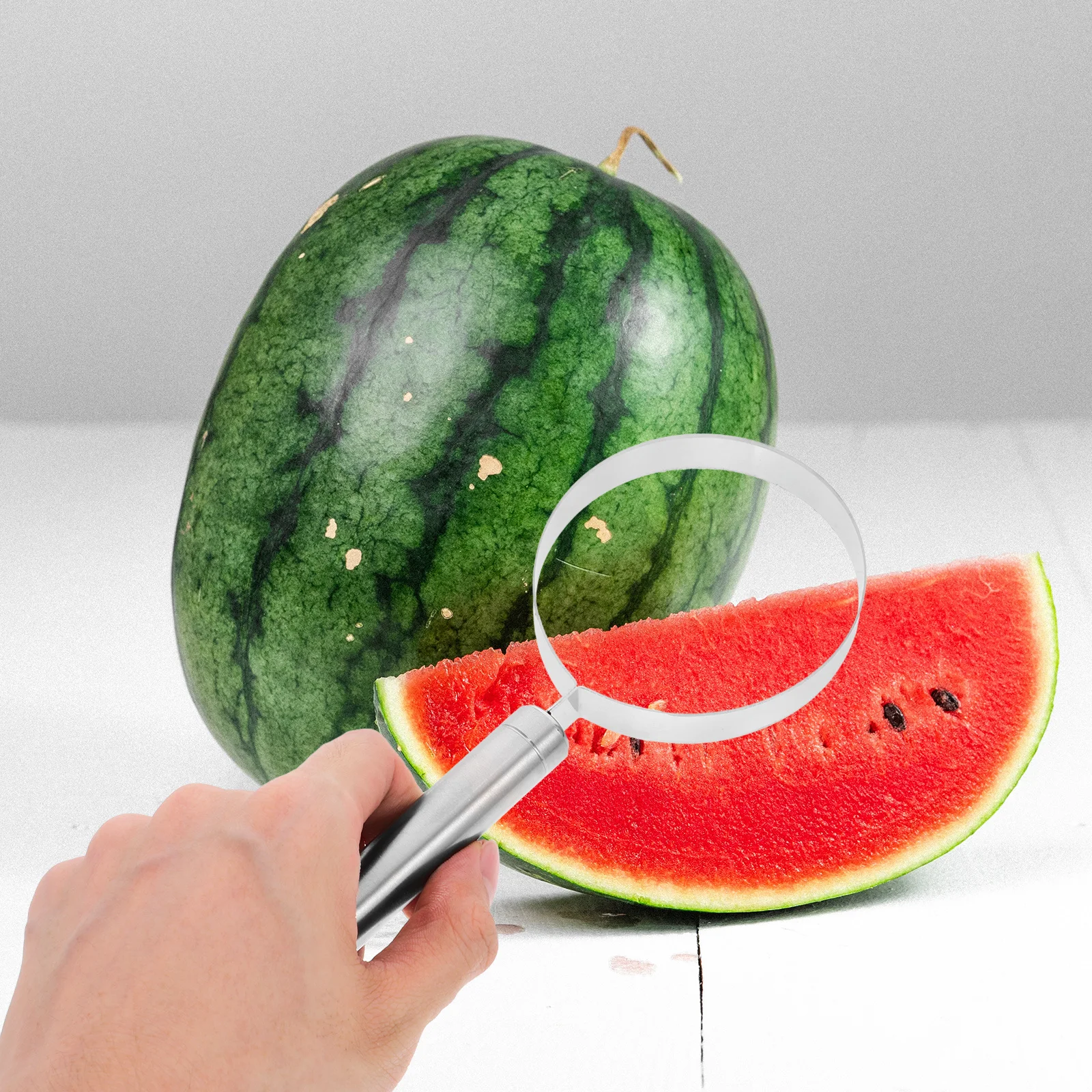 

1pc Stainless Steel Fruit Meat Separator Round Ring Non-Slip Handle Portable Watermelon Seeder Kitchen Gadget For Home Use