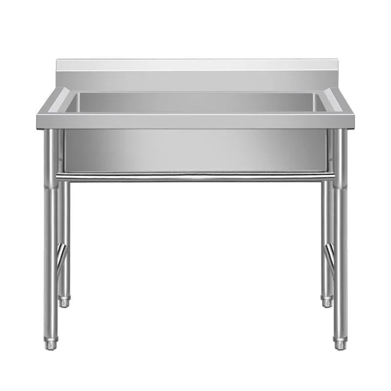 Commercial Stainless Steel Sink Pool Single Double Triple Wash Basin Dishwashing Sink Hand Washing Sink