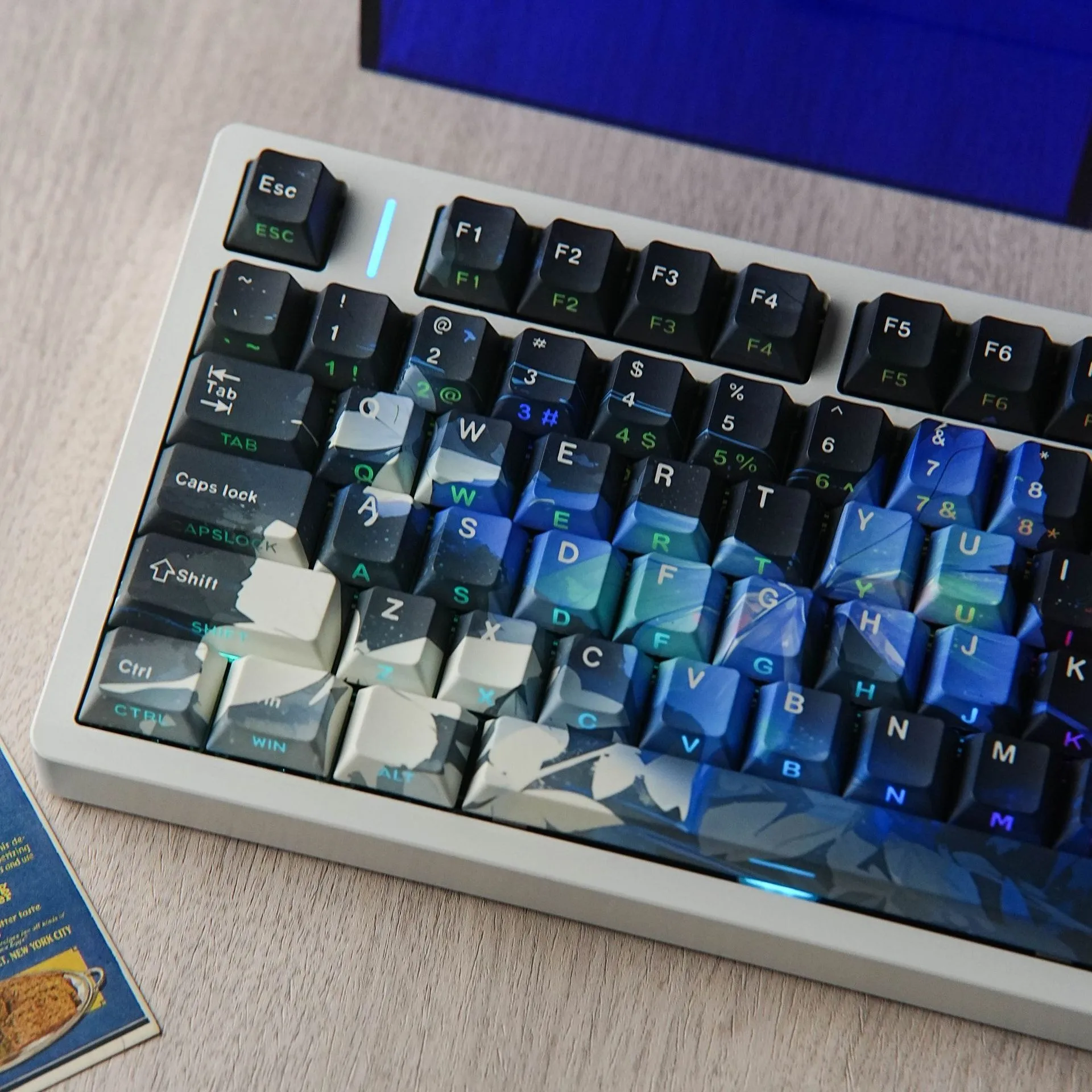Mechanical Keyboard butterfly Keycap Hebrew Spanish French Russian German Korean UK Cherry Profile PBT Side Printed Keycaps ISO