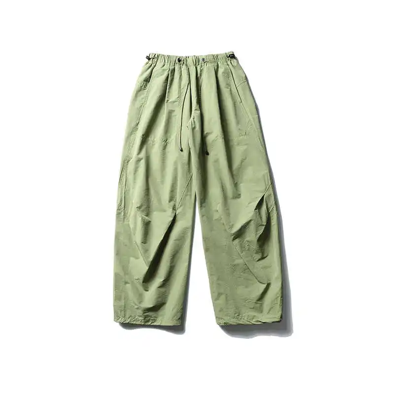 النمط الياباني خفيفة الوزن في الهواء الطلق مقاومة للماء الرباط السراويل البضائع للرجال الربيع الصيف فضفاضة تناسب واسعة الساق السراويل عارضة