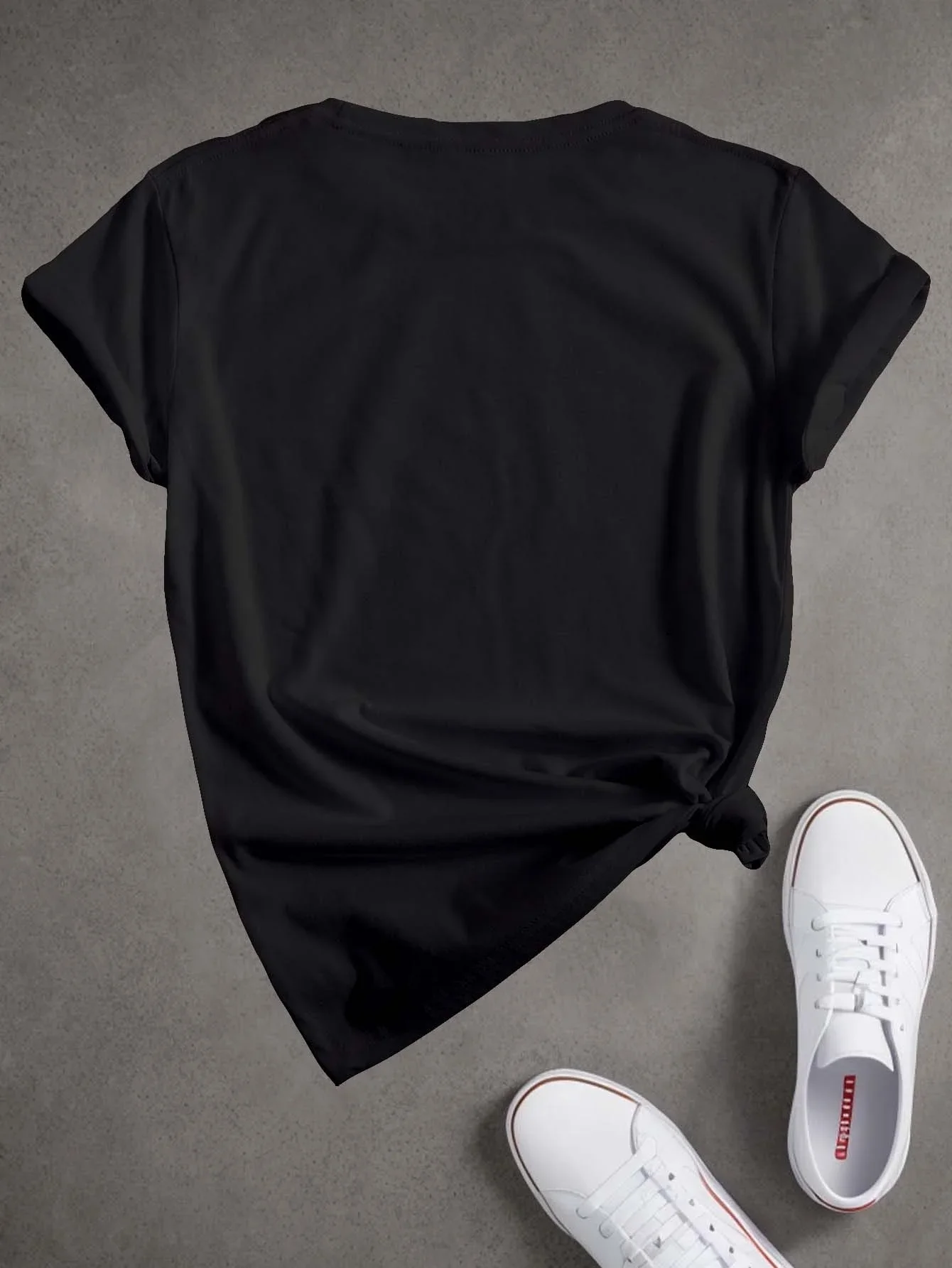 Camiseta con estampado juguetón para mujercamiseta negra con estampado de tres conejillos de indias camiseta de manga corta