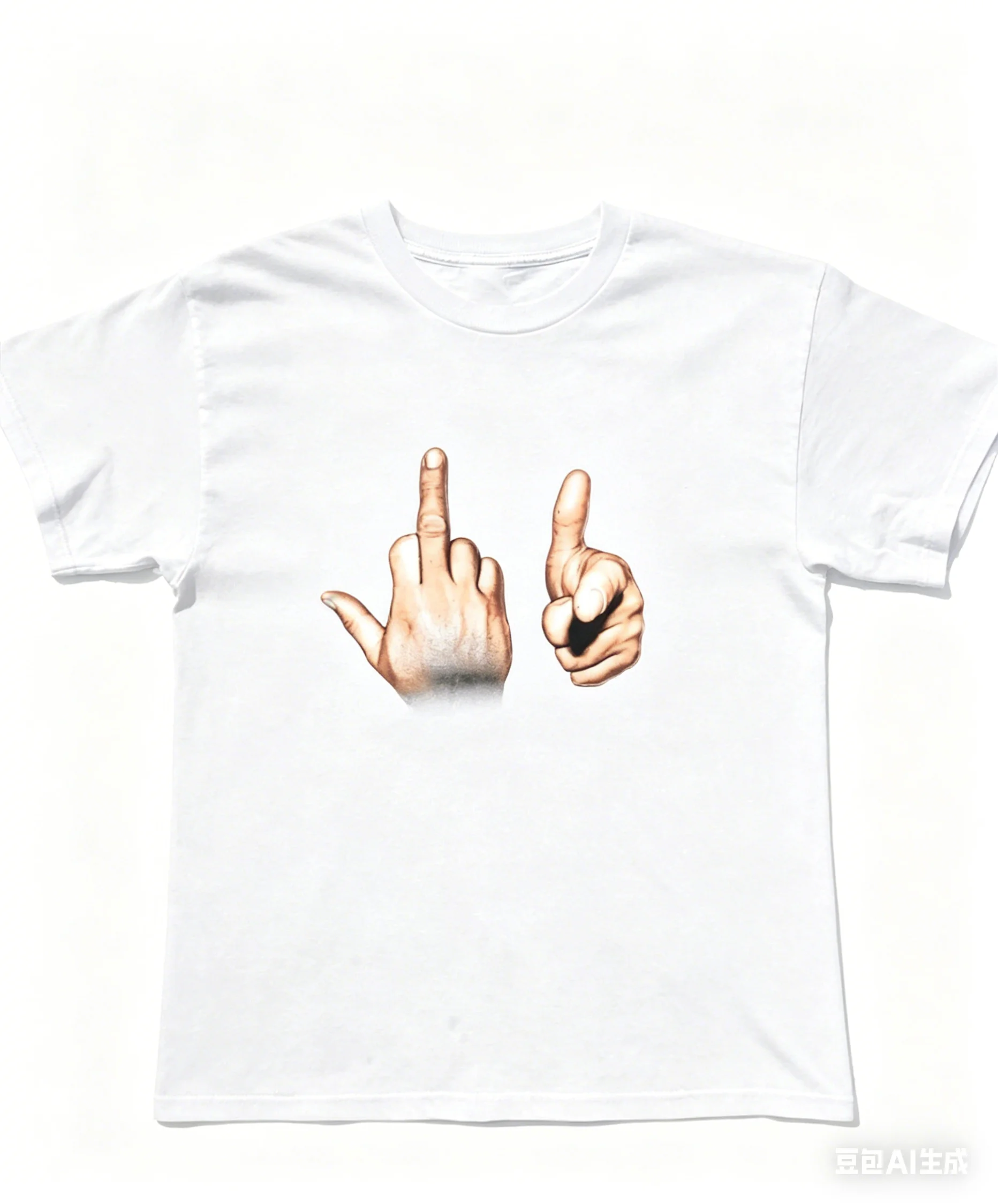 ASAP Rocky - The Same Style Gesture Short-sleeved Vintage Retro T-shirt for Men (hiphop Singer) view 2