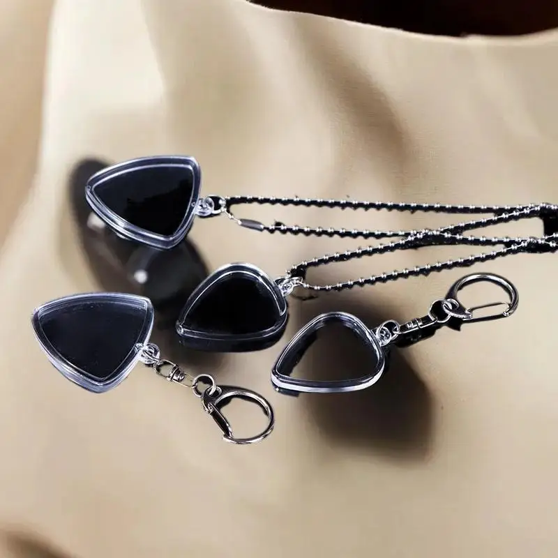 Guitar Pick Storage; Transparent Collection Box with Keychain, Heart Shaped Design