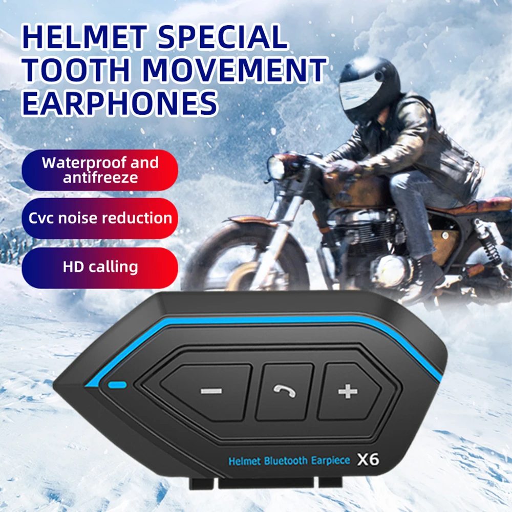 

MRSVI X6 Motorcycle Helmet Headset Bluetooth Earphone Wireless Headset Hands-free call Stereo Anti-interference Waterproof Kit
