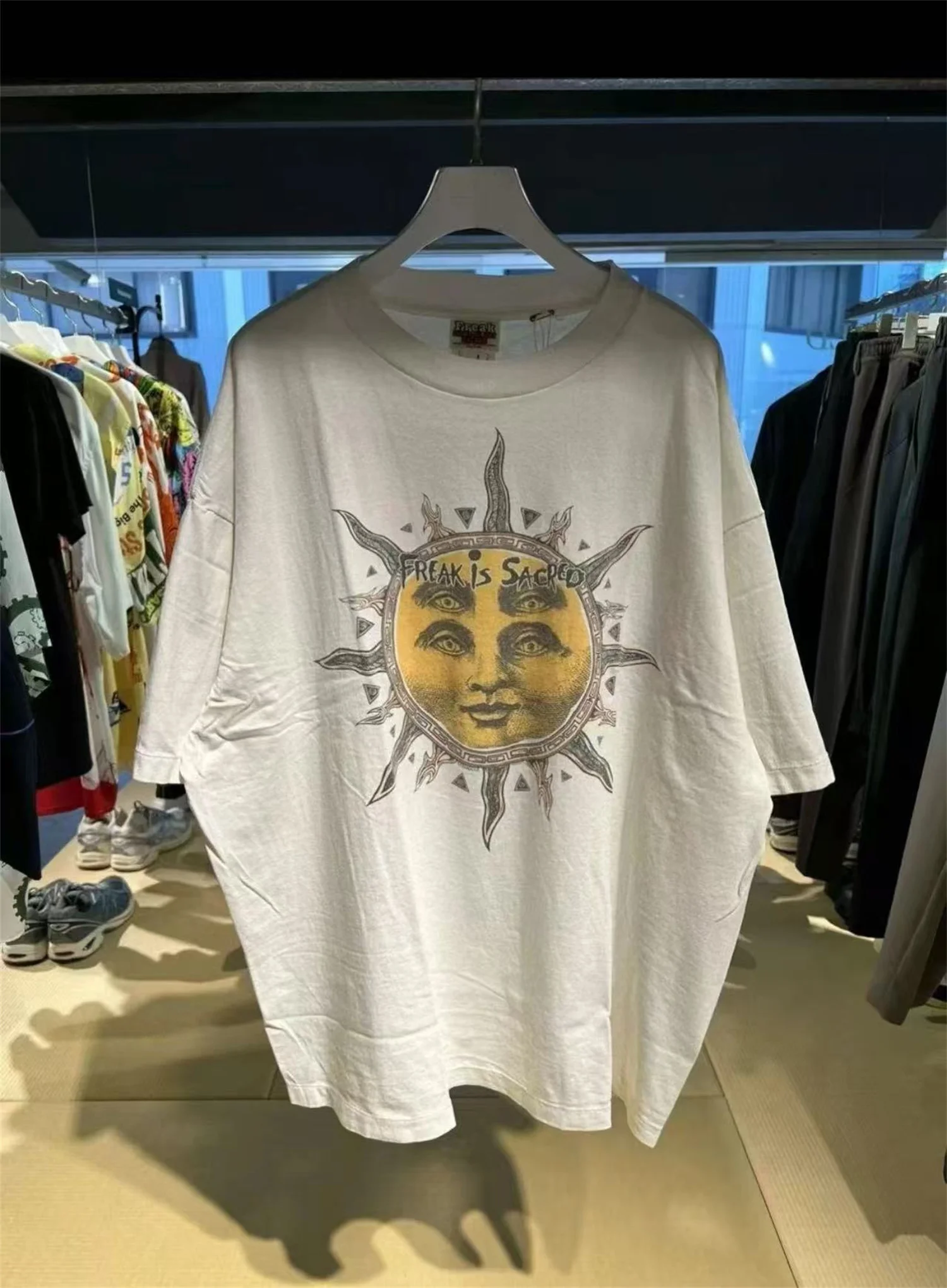 Новый SAINT OF MICHAEL 25SS High-Street, винтажные хлопковые топы в стиле ретро с потертым принтом, свободная повседневная короткая футболка Sleebe для мужчин