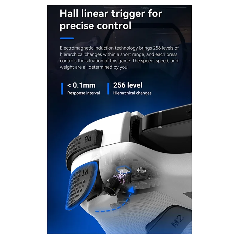 

VO-New D11S Extendable Gaming Controller Hall Trigger BT 5.2 With Cooling Fan/Programmable Back Buttons