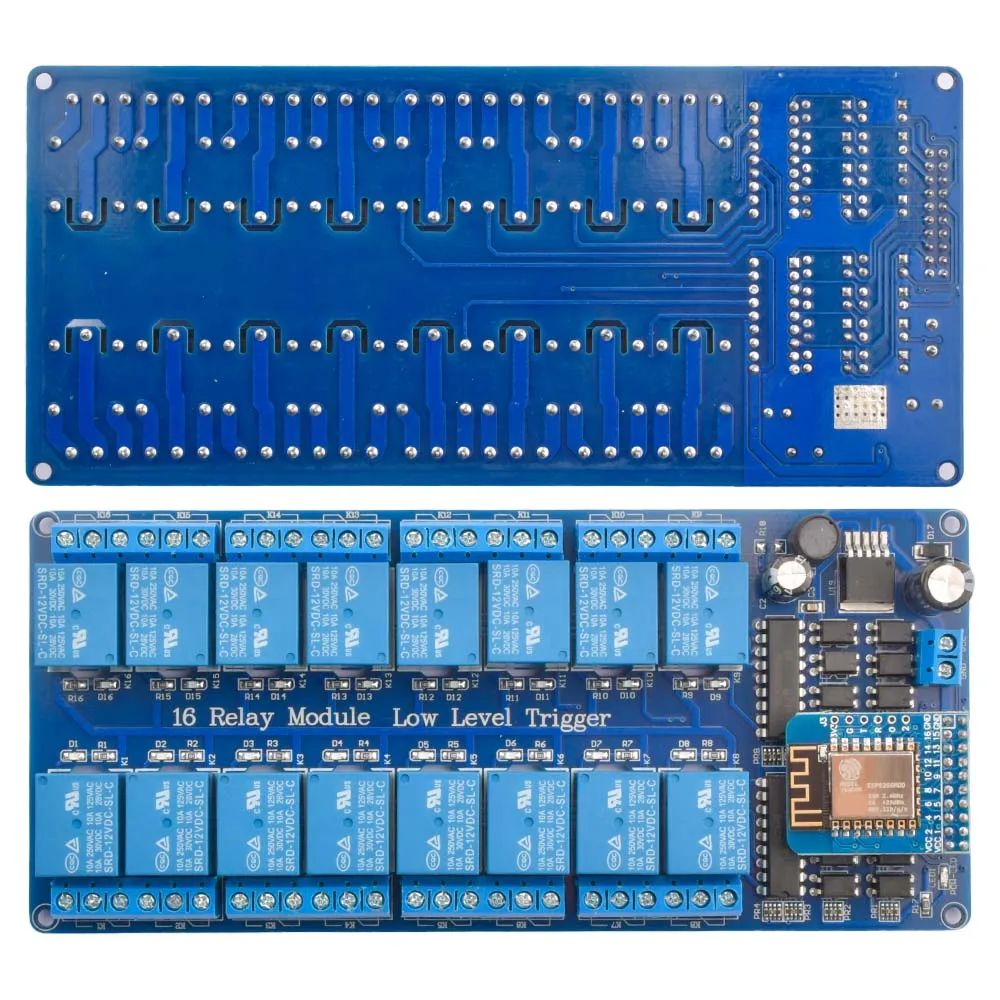 DC5V 12V 16 Channel Wifi Relay Module Onboard ESP8266 WIFI Module Microcontrollers Interface Power Relay For Arduino