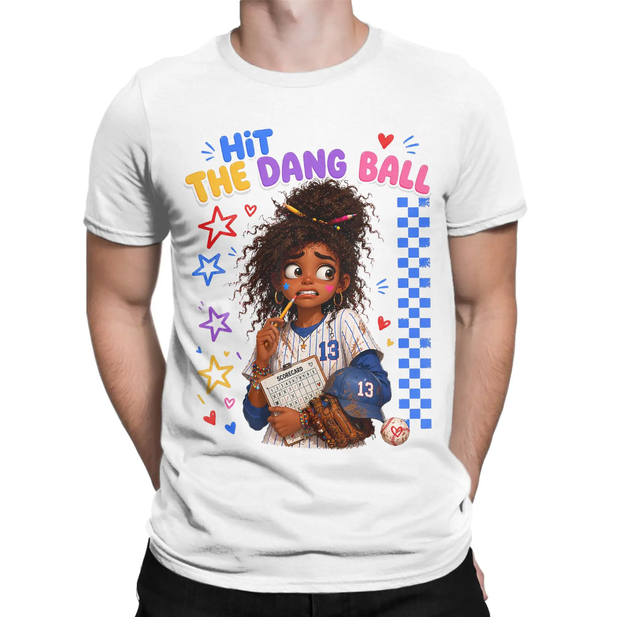 Hit The Dang Ball Funny (2) T-Shirt Summer  Classic T Shirts Pure Cotton Harajuku Tshirt For Male Short Sleeve Pattern Clothing