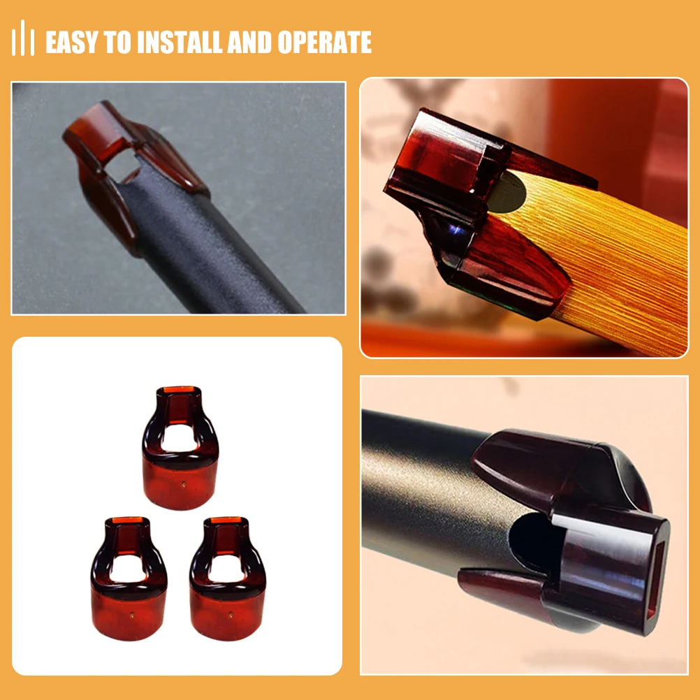 

3pcs Flute Blow Aid Musical Mouthpiece 23MM Diameter Beginner Replacement Accessory Easy to Play Flute Head Brown Color