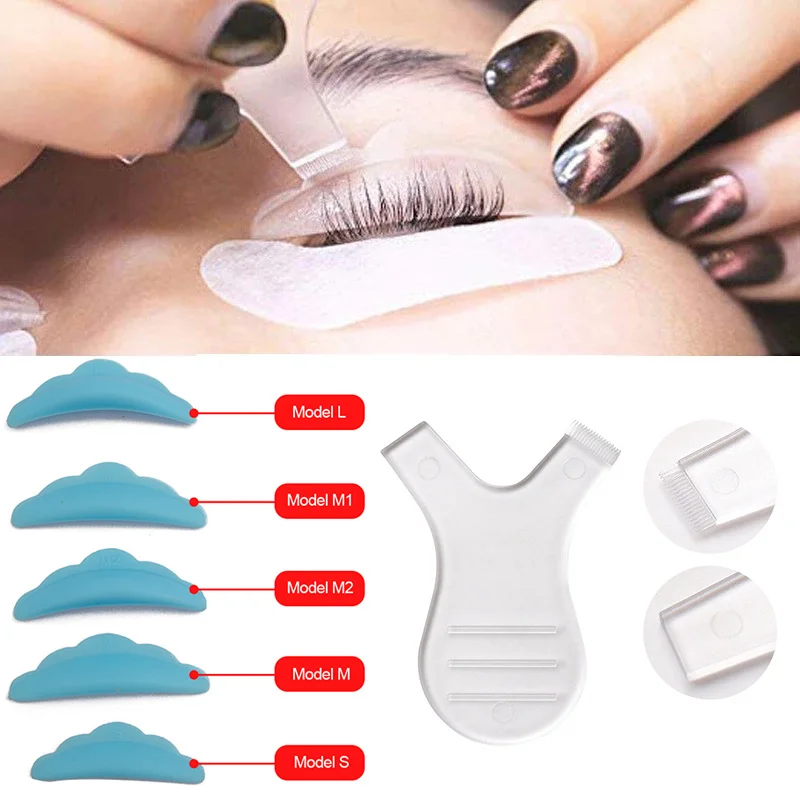 5 Pairs Silicone Eyelash Perm Pad Lifting Lashes Rods Shield Eyelash Brush 3D Eyelash Curler Accessories Applicator Makeup Tools