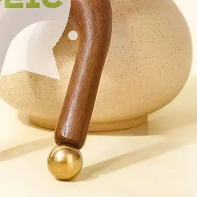 

Wooden Nose Guasha Massage Tool Brass Bead Handheld Comb Antistatic For Face Nose Eye Relaxation Spot Meridians Acupoint