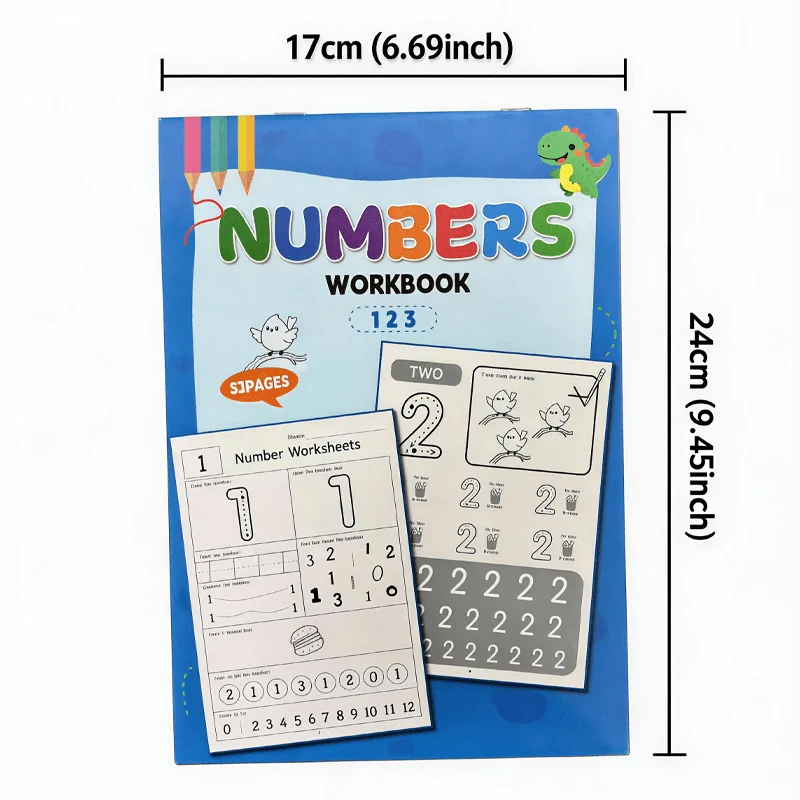 Digital Exercise Book 0-12, Pen Grip Training, Interactive Digital Coloring Book, 7 Fun Game Books