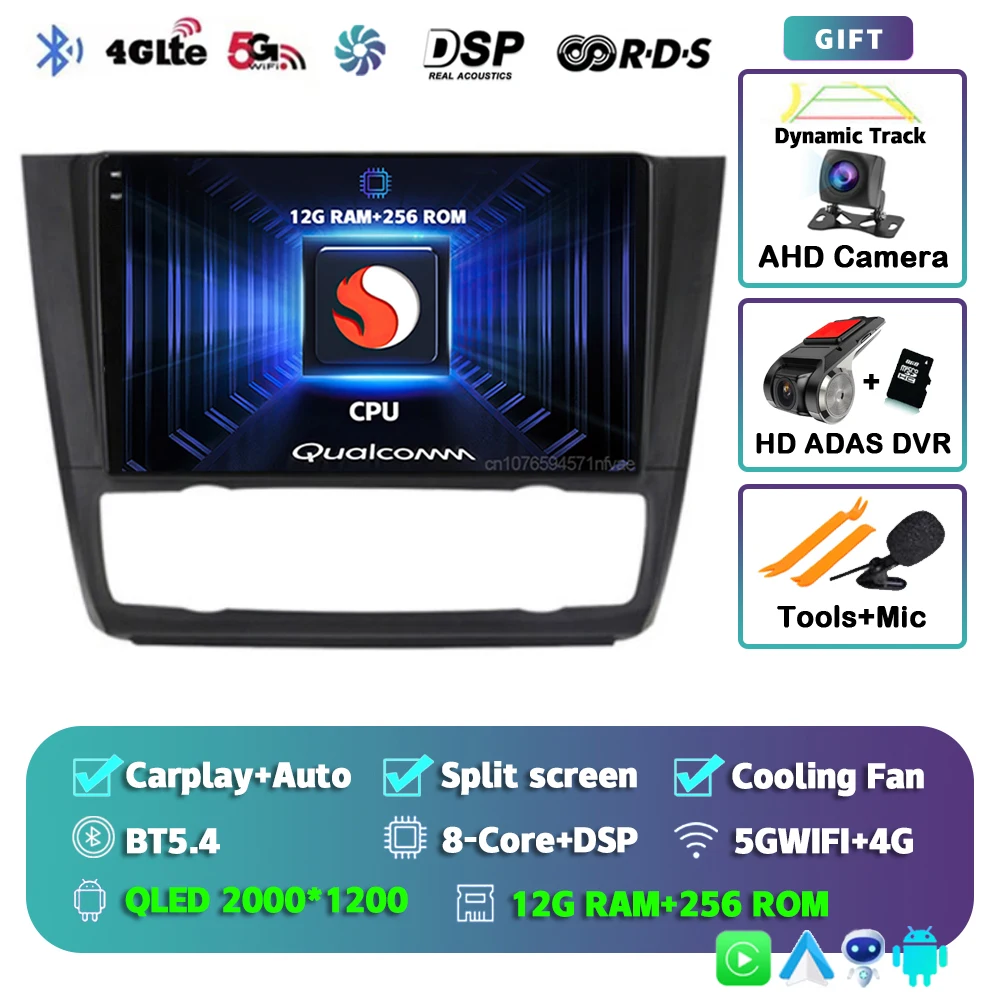 Android 15 Voor BMW 1-Serie E88 E82 E81 E87 2004 - 2011 2K QLED Android Autoradio multimedia Video Player GPS stereo CarPlay 4G - afbeelding 1