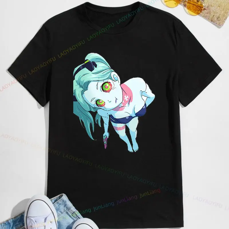 تي شيرت Lucy Cyber Edgerunners - تي شيرت برسومات Anime Edge Runner Manga Gift - قميص مطبوع مثير للاهتمام، ملابس شارع عصرية