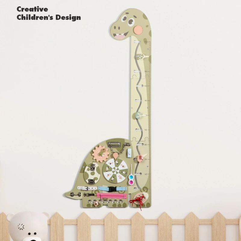 Wood Wall Game Giraffe Busy Board Games Children's Height Ruler Maze Abacus Toy Sensory Montessori Educational Wooden Toys Gift