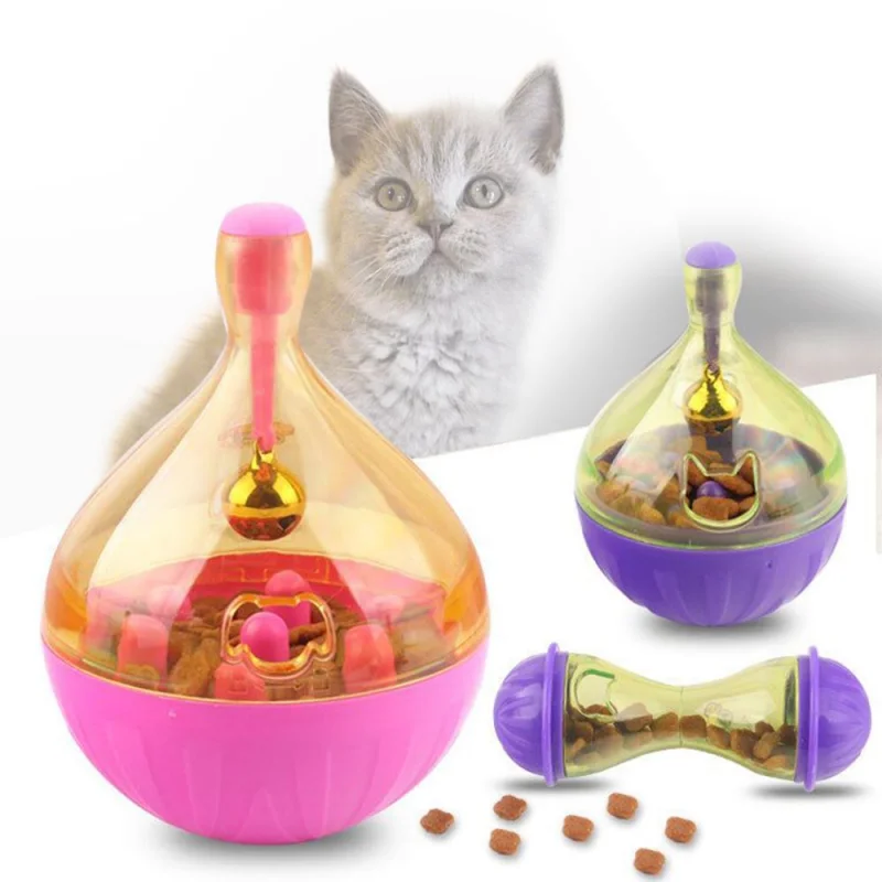 Pet Toy Food Leakage Tumbler Feeder Treat Ball Cute Little Mouse Toys Interactive Toy for Cat Food Slow Feeding Supplies