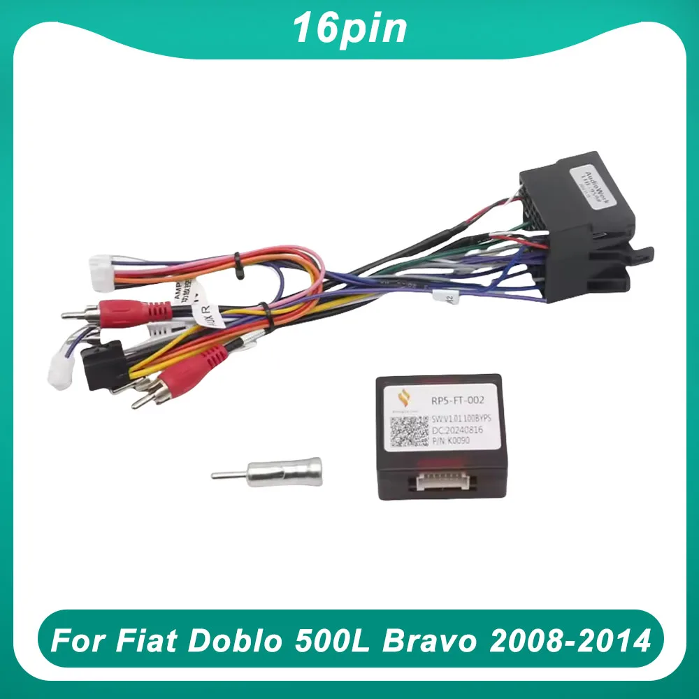 

Car 16pin Wiring Harness Adapter Canbus Box Decoder Android Radio Power Cable For Fiat Doblo 500L Bravo 2008-2014
