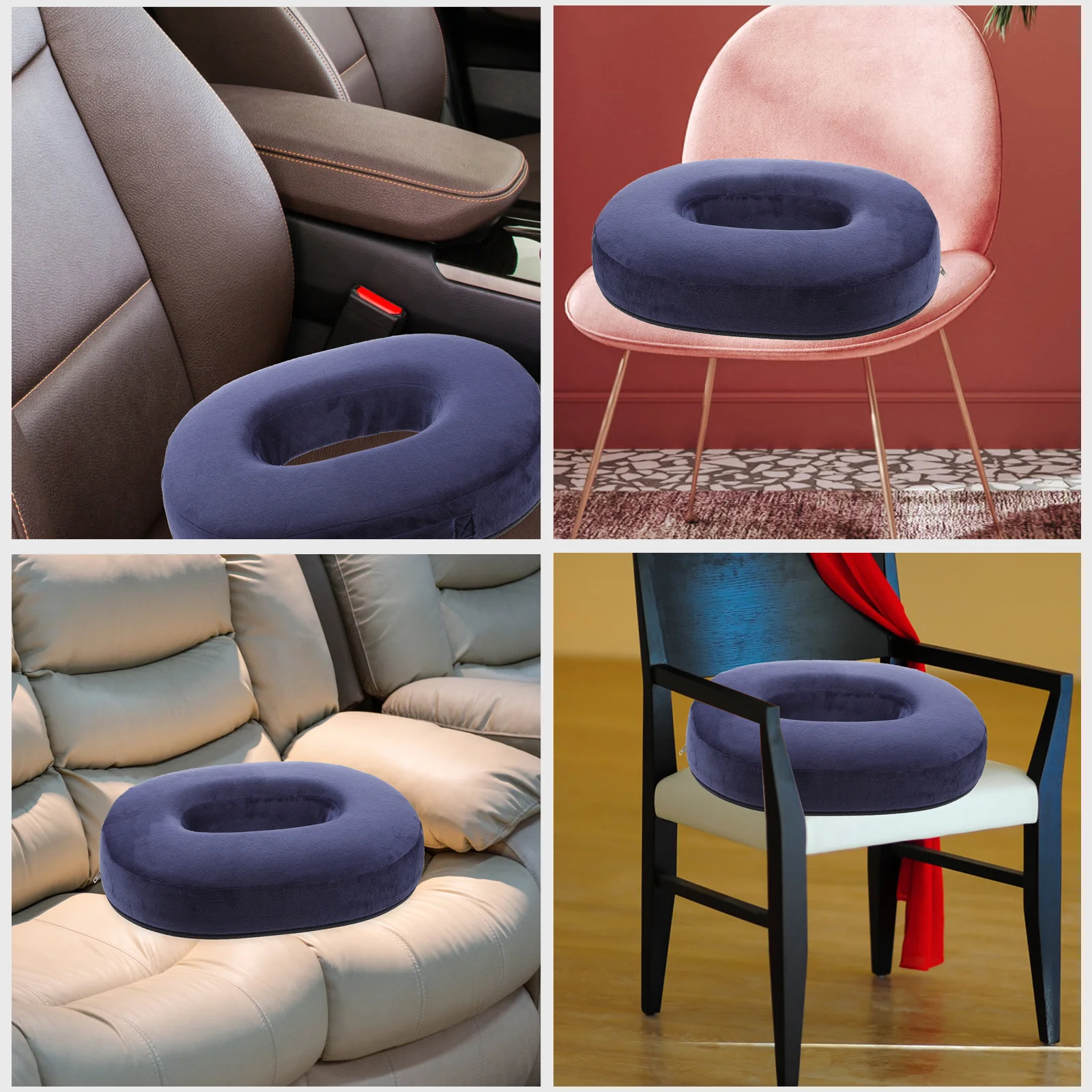 

1pc High Resilience Donut Cushion Soft Breathable Office Seat Pad For Tailbone Pain Relief Sitting Long Hours Chair Cushions