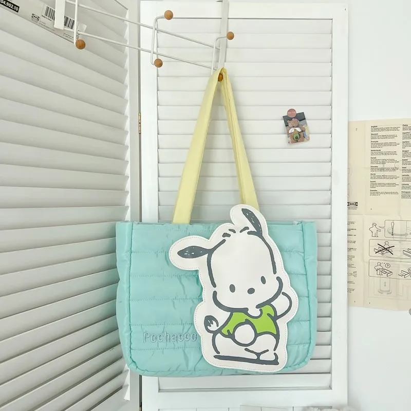 Bolso de mano Kawaii Sanrio My Melody, bolsa de hombro de gran capacidad, bonito juguete de dibujos animados, Hangyodon Pochacco Ins