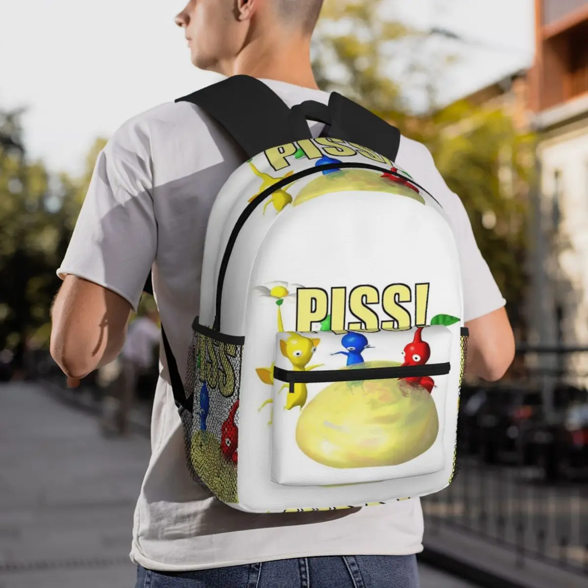 Plant Creature Cartoon Video Game Pikmin Backpack Daypack Large Capacity Boys Girls BookBag School Bag Shoulder Bags Men Women