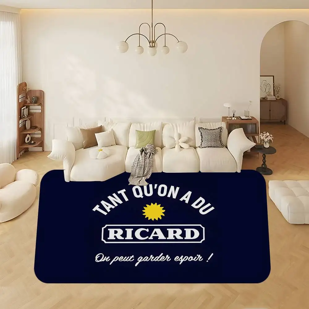 R-Ricard-S LOGO Floor Mat Anti-slip Absorb Water Long Strip Cushion Bedroon Mat Alfombra