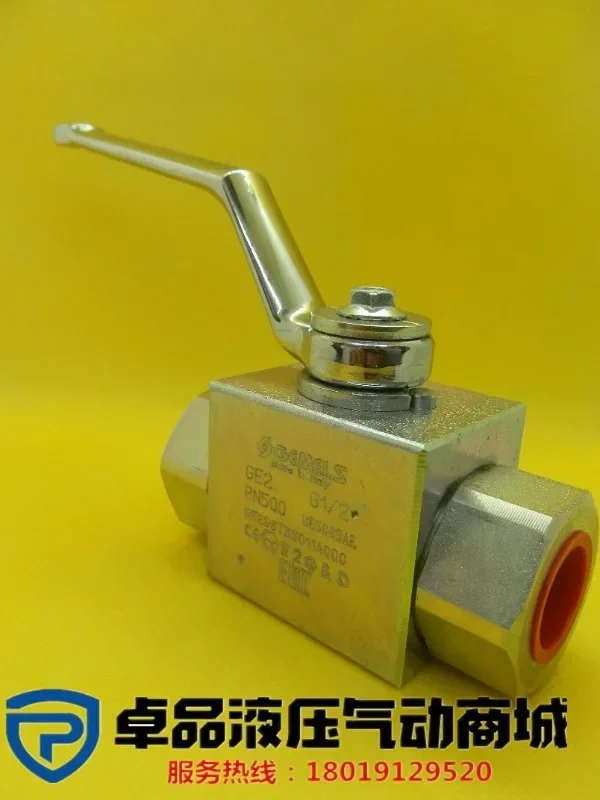 Italian Gemels  high-pressure manual ball valve, GE2 G3/8 DN10, PN500 carbon steel valve.