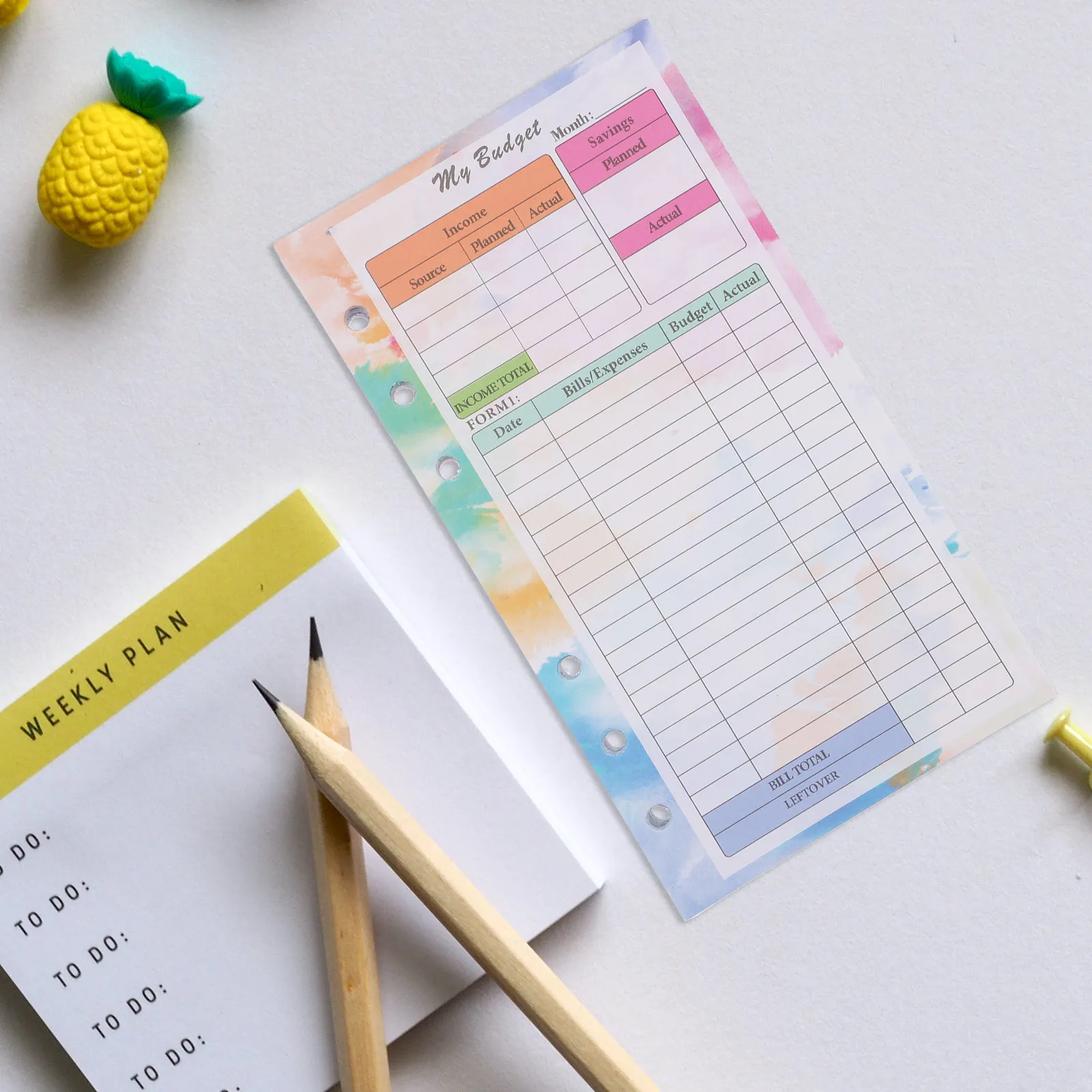 

1Set Budget Sheets for DIY Planning Portable Expense Tracking Notepad Cash Notebook Decorative Money Recording Papers Home