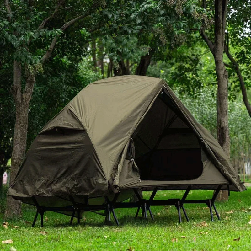 Portable Camping Tent for Two – Two-Person Family Camping Tent with Folding Bed – Lightweight