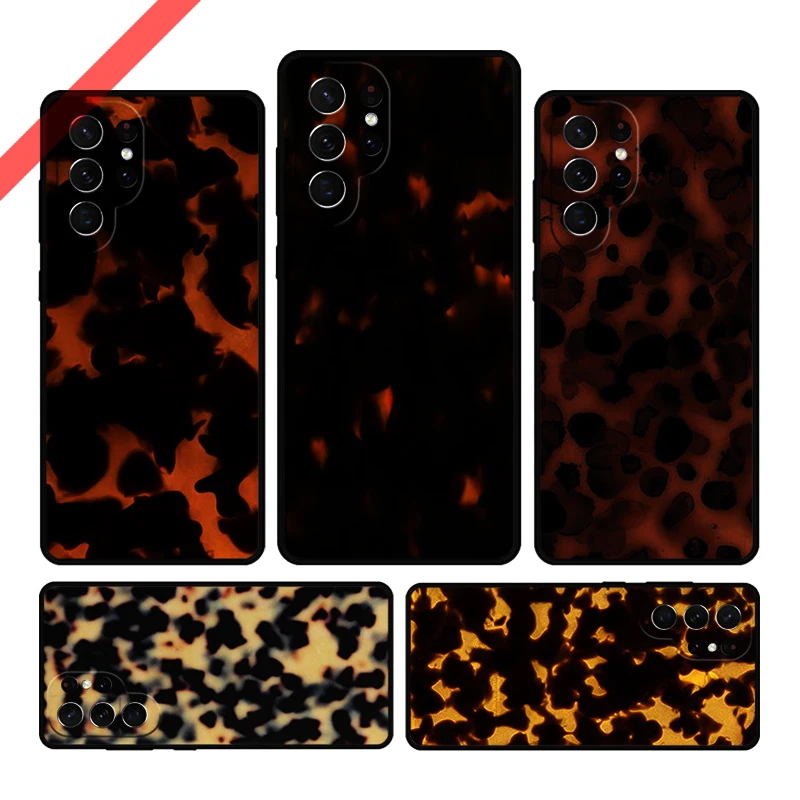 Tortoise Shell Marble Pattern Phone Case For Samsung Galaxy S20 FE S21 S10 S23 Plus S24 S22 Ultra Note20 Note10 S9 S8 Cover