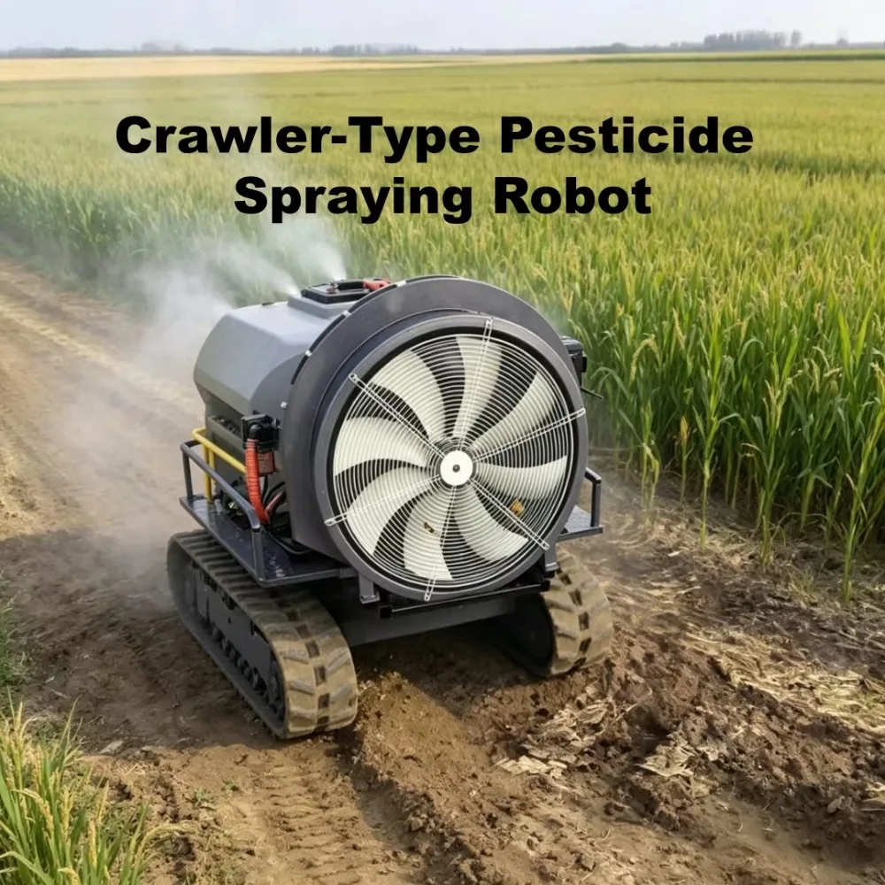 Labor Saving Crawler Type Remote Control Orchard Spraying Robot for Agriculture Use