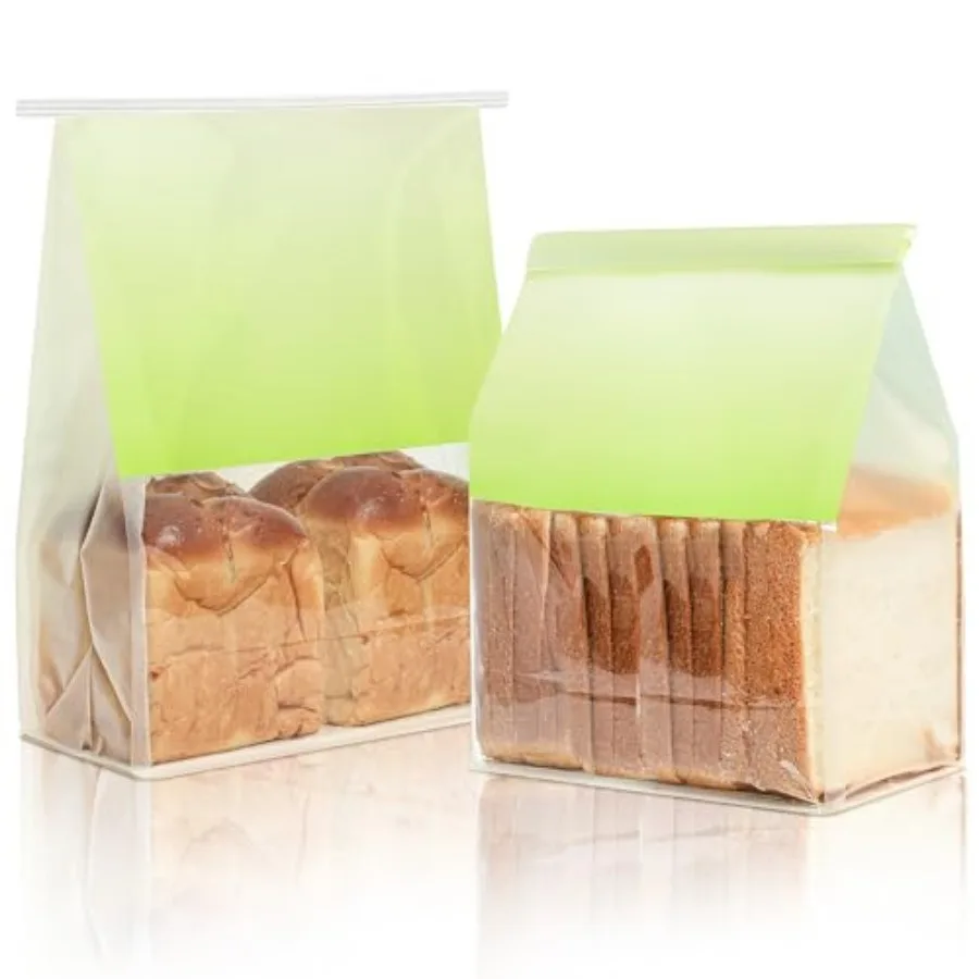 50 Paper Bread Bags with Ties and Window, Large Bakery Loaf Bags for Homemade Sourdough Bread, Storage Treat Bags for Baked Goo