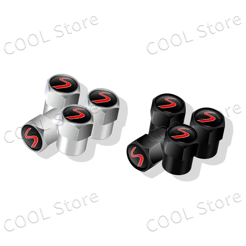 4Pcs Car Styling John Cooper Works Emblem Auto Wheel Tire Air Valve Caps Dust Cover For Mini Cooper S Logo R52 R53 R58 F55 F56