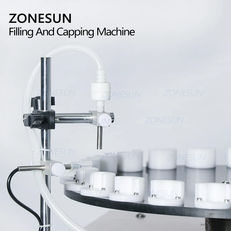 ZONESUN Automatic Filling Capping Machine Rotary Medical Essential Oil Reagent Small Bottle Vial Cap Packaging Machine ZS-AFC1M