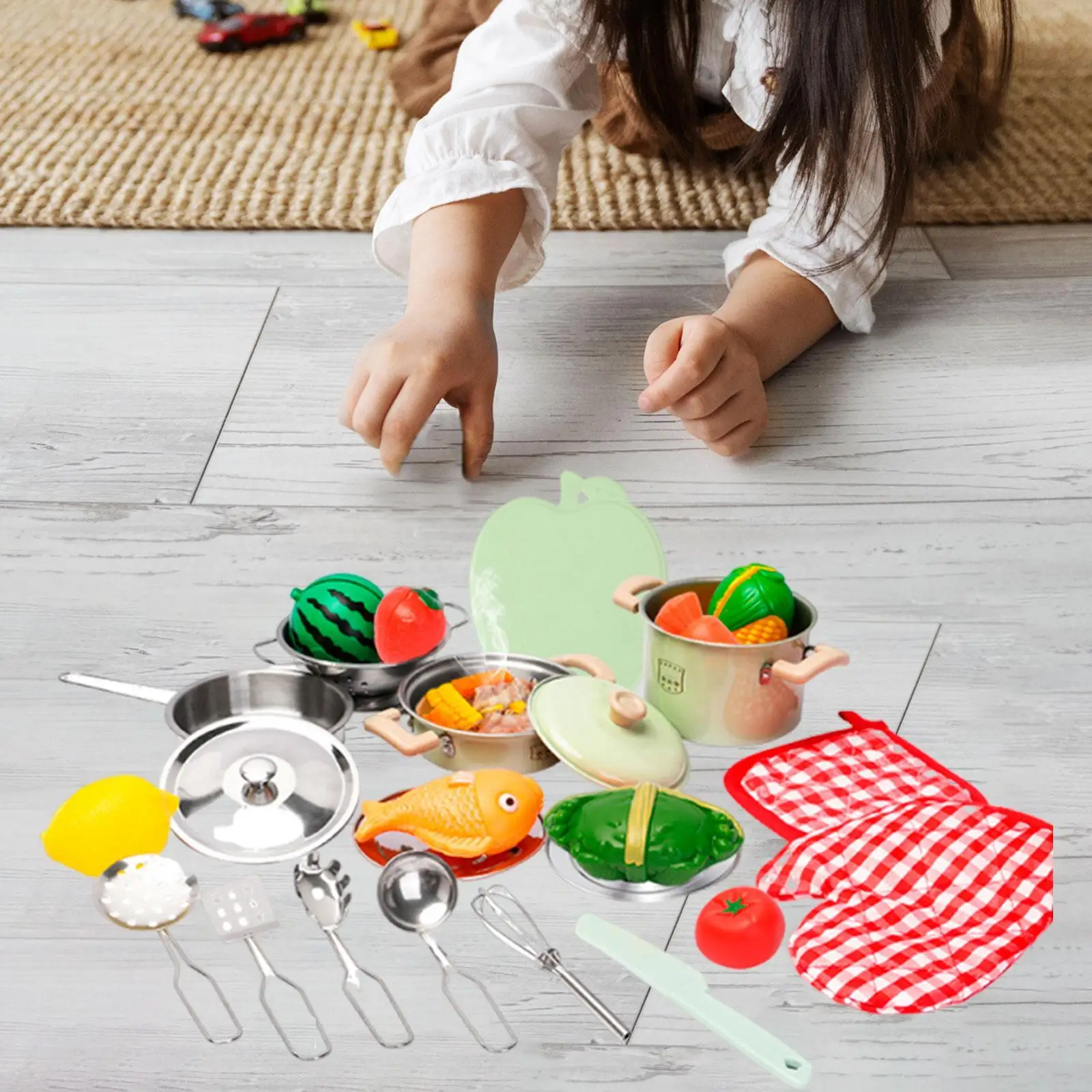 

25-piece Mini Kitchen Accessories Set, Realistic Cookware Model
