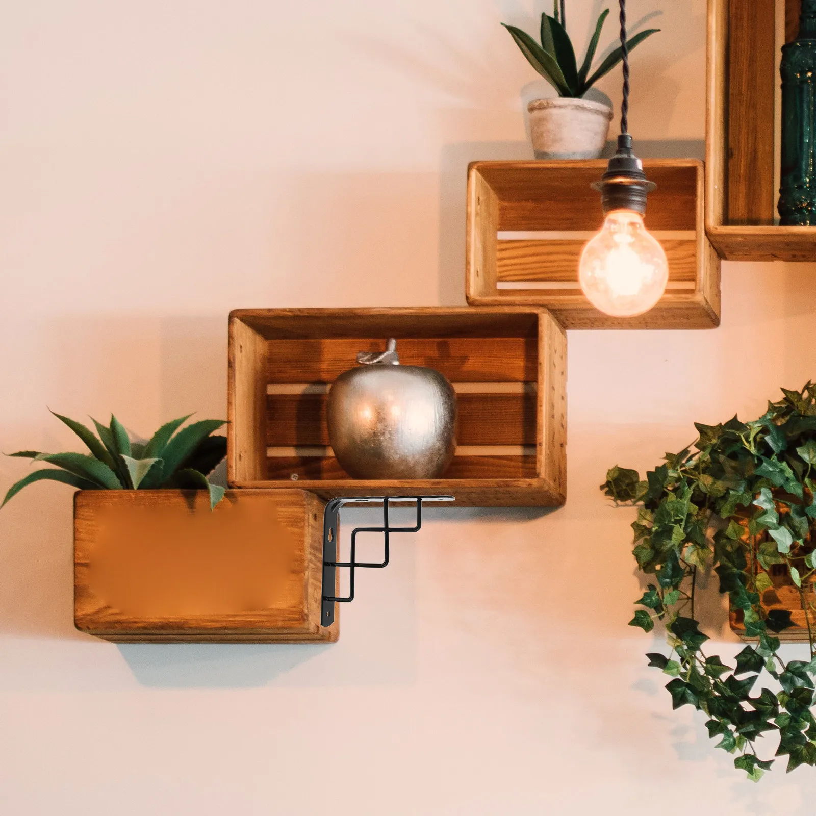 Heavy Duty Triangular Shelf Bracket Sturdy Metal Wall Mounted Support for Kitchen Bathroom Bookshelves TV Cabinets Floating