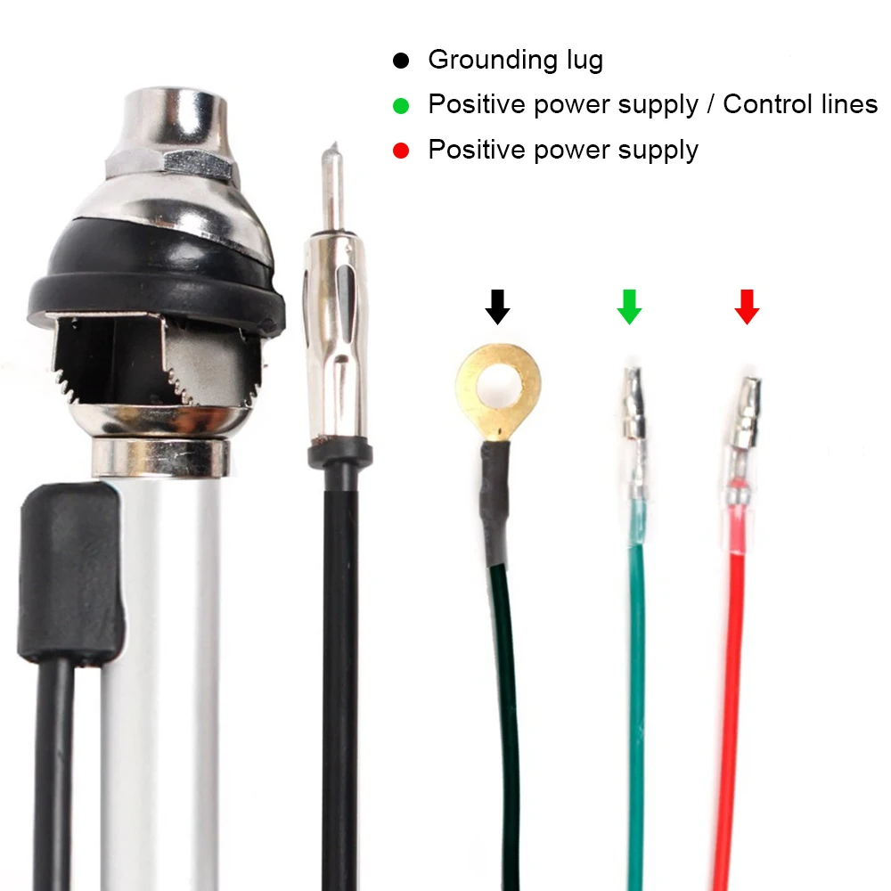 12V Automatic Telescopic Antenna Electric Power For Car SUV AM FM Radio Universal Exterior Vehicle Aerials