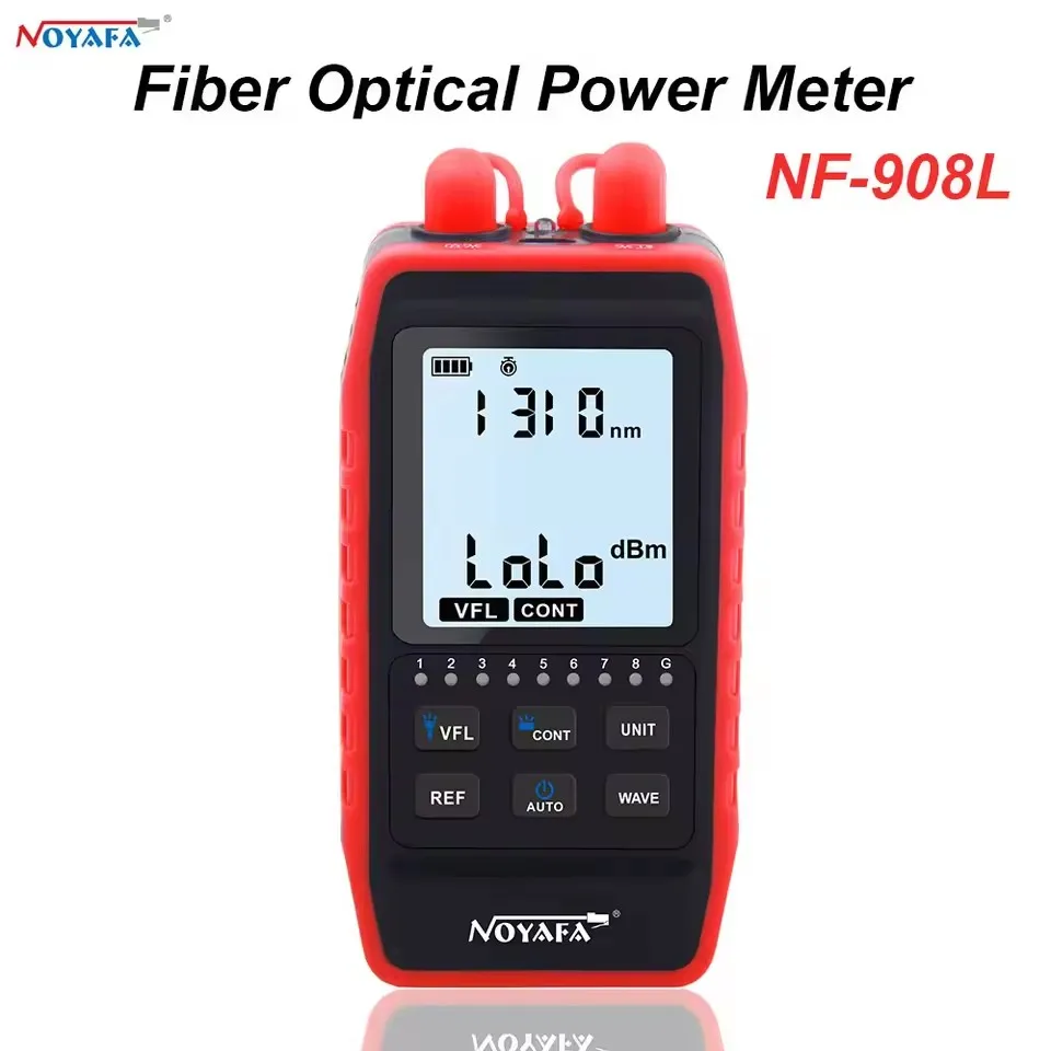 

NOYAFA NF-908L Измеритель мощности оптоволокна VFL REF FC SC ST-60 ~ + 8 дБм Визуальный локатор неисправностей Тест сетевого кабеля Тестер оптических неисправностей