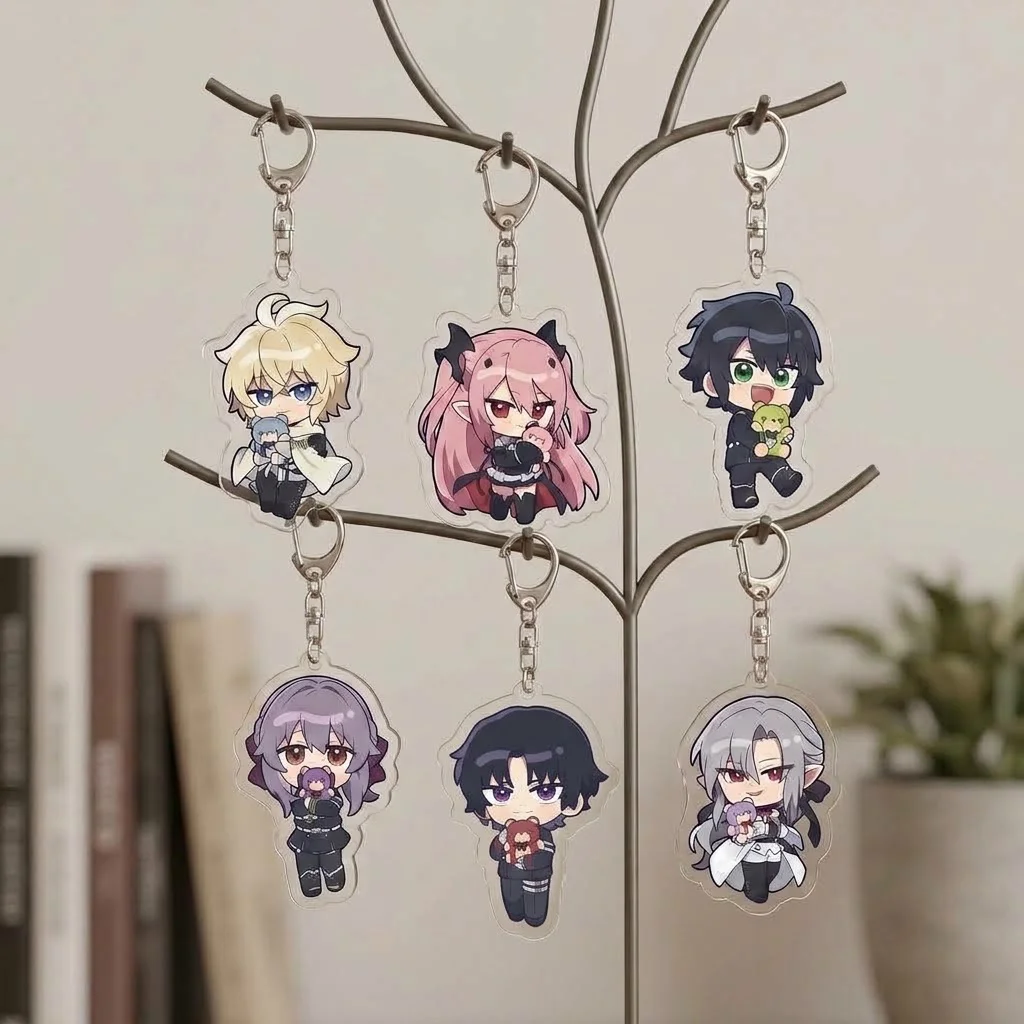 Anime Seraph of the End Acrylic Keychain 6CM Chibi Mikaela Hyakuya Shinoa Hiiragi Guren Ichinose Backpack Charm Fan Collectible