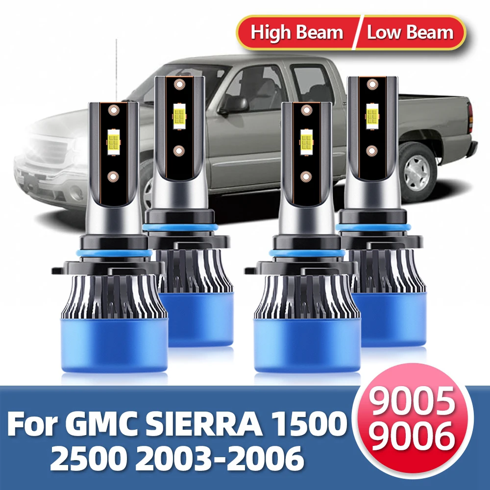 

LSlight Lamps CSP Car Headlight Bulb 6500K Luces Led Para Auto 12V Anti Lamp for Sierra 1500 2500 For GMC 2006 2005 2004 2003