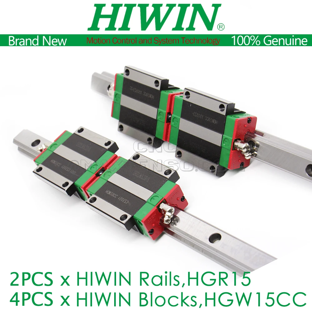 Original HIWIN HGW15CC Slider Carriage Linear Guide 15mm HGR15 200 300 400 500 600 700 800 1000 1100 1200 1500mm Rail New HIWIN