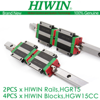 Original HIWIN HGW15CC Slider Carriage Linear Guide 15mm HGR15 200 300 400 500 600 700 800 1000 1100 1200 1500mm Rail New HIWIN