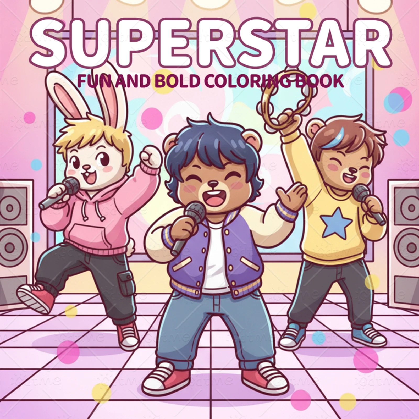SUPERSTAR Coloring Book for Adults Featuring Cartoon Bold-easy Patterns for Relaxation DIY Painting Drawing Book