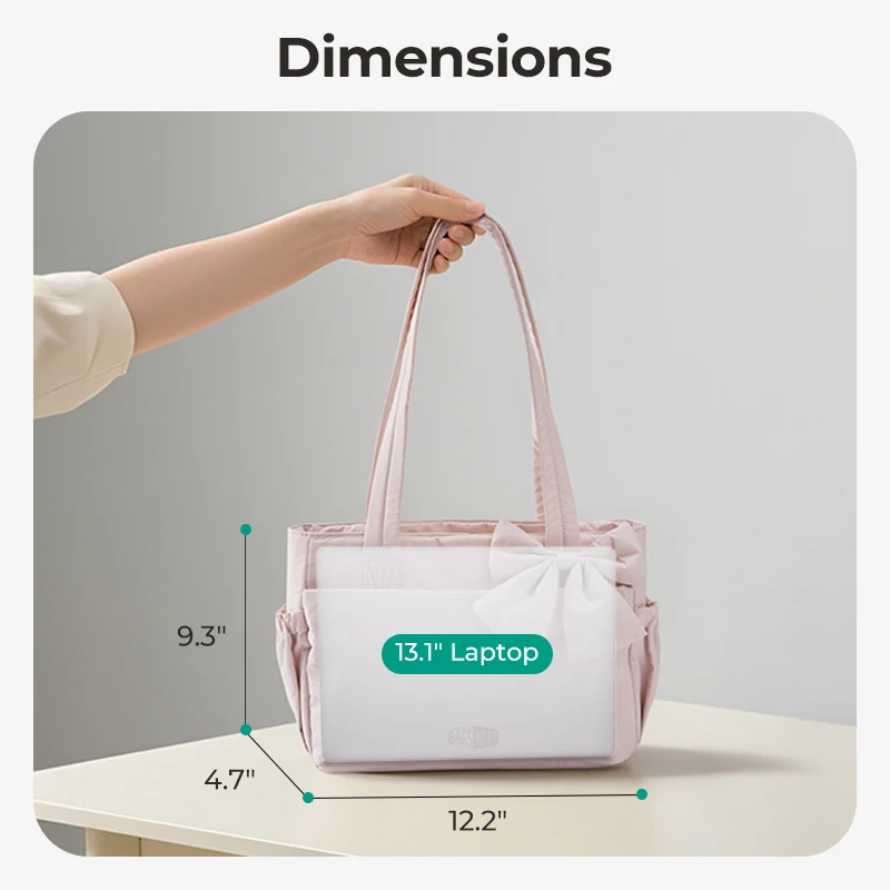 BAGSMART Tote Bag University Padded Shoulder Bag for Women Large Capacity Travel Handbag Daily Commute Women's Bag