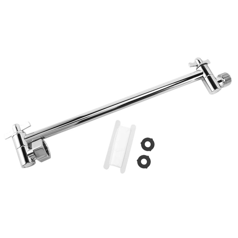 Shower Arm Extension, Arm Extender,Adjustable Height Shower Head Arm,Brass Shower Head Extension Arm,High Polished Chrome Finish