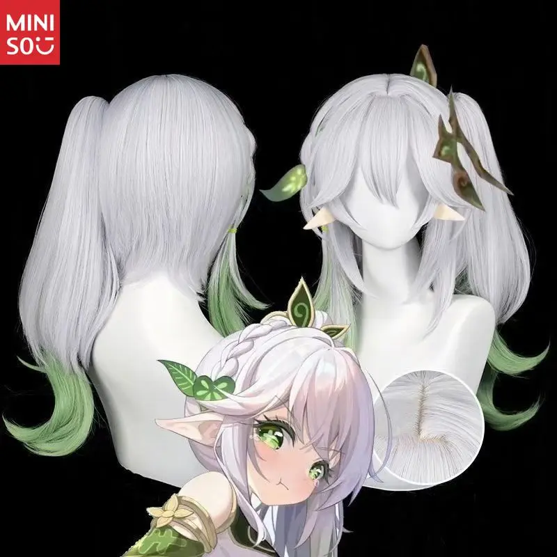 

Yuanshen, Суми, Grass God Nasida Постепенное изменение Cos Парик Силиконовая имитация кожи головы Верхняя точка Назиды