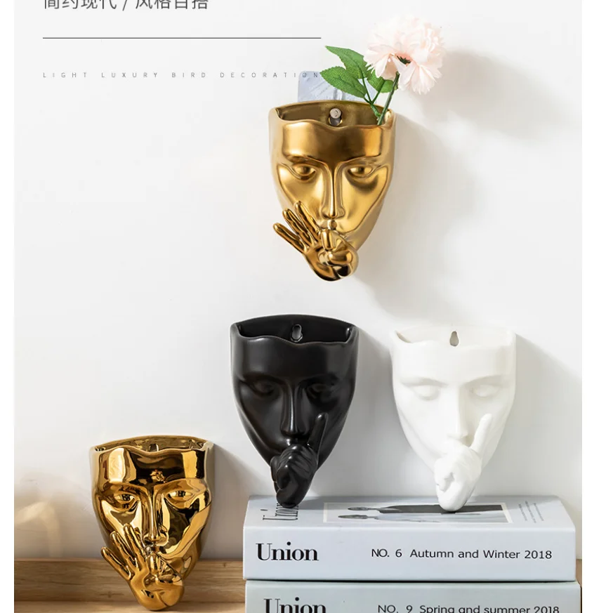 Artistic Face Shaped Wall Mounted Flower Pot Creative Wall Decoration Suitable for Green Plant and Flower Placement Field Gift